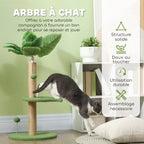Arbre à chat arbre à grimper pour chat hauteur 83 cm avec griffoir en jute, balles jouets, plates-formes en peluche Aosom