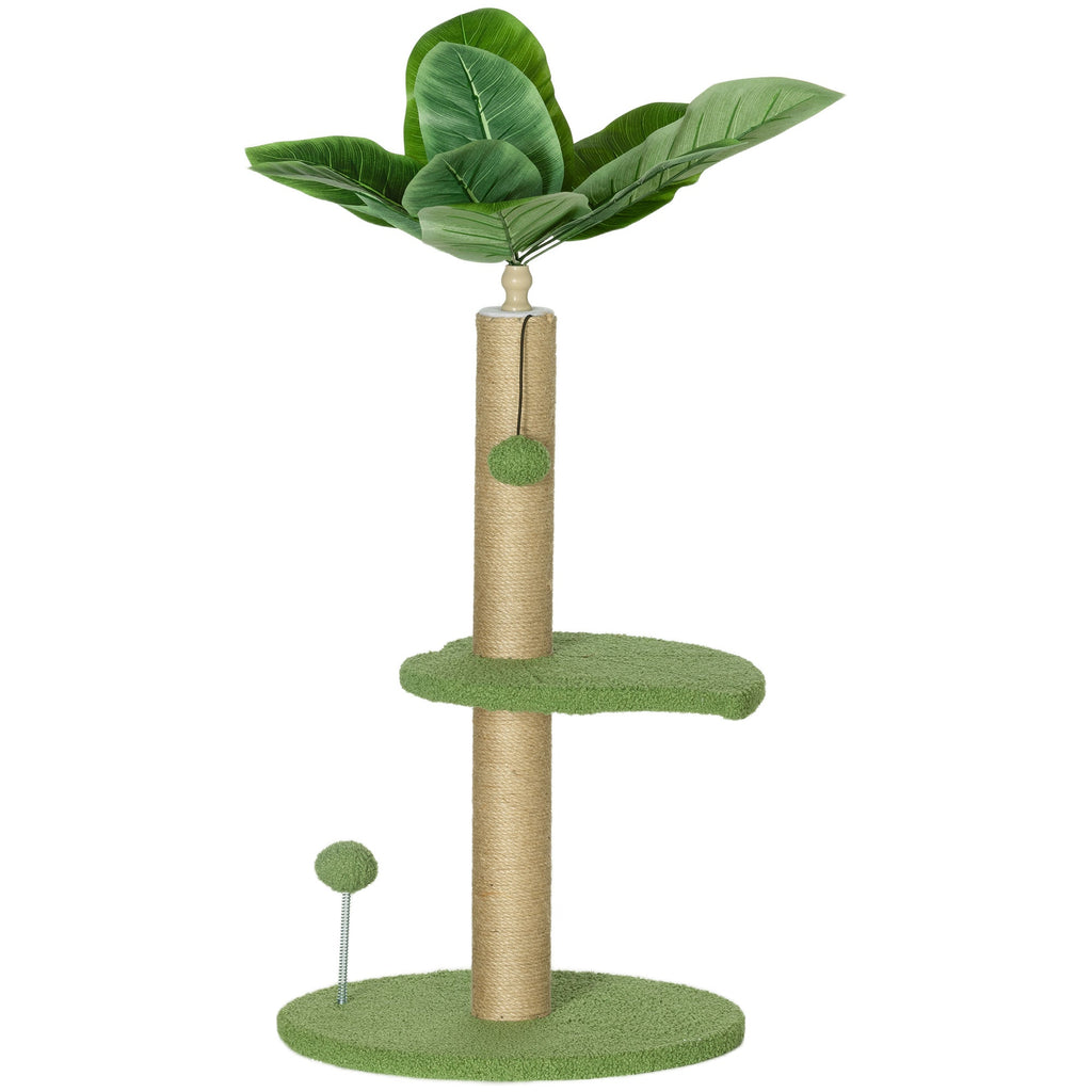 Arbre à chat arbre à grimper pour chat hauteur 83 cm avec griffoir en jute, balles jouets, plates-formes en peluche Aosom