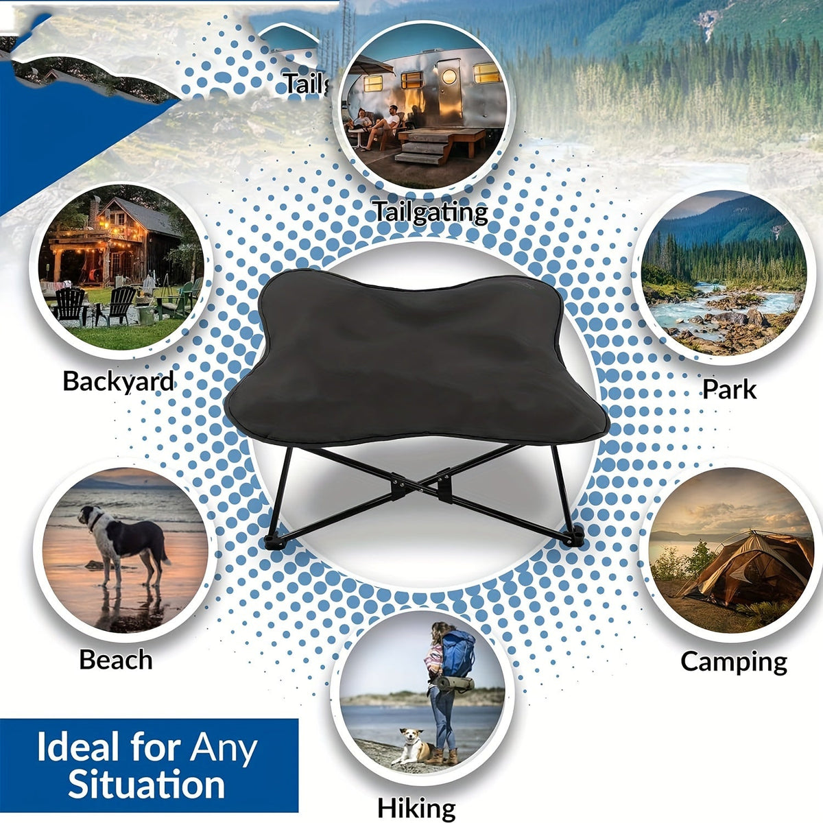 Portable Elevated Dog Bed for All Dog TM